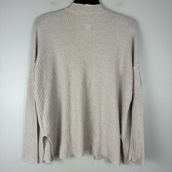 American Eagle Soft Sexy Plush Oatmeal XS Waffle Knit Lounge Cozy Open Cardigan - Picture 4 of 7